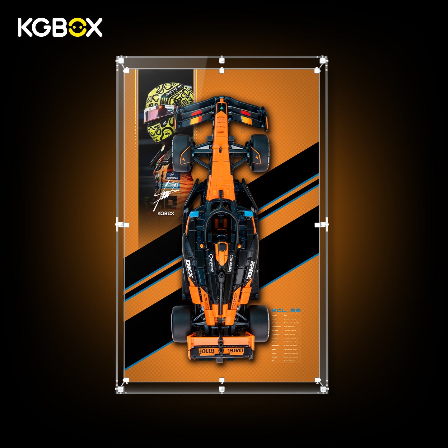 42228 LEGO McLaren MCL39 F1 Car Technic Acrylic Display Case with Printed Background 1