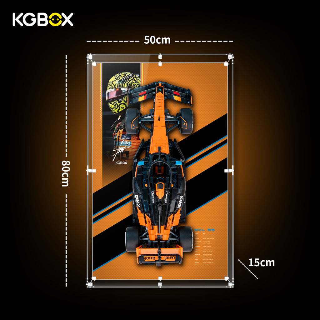 42228 LEGO McLaren MCL39 F1 Car Technic Acrylic Display Case with Printed Background Size Guide