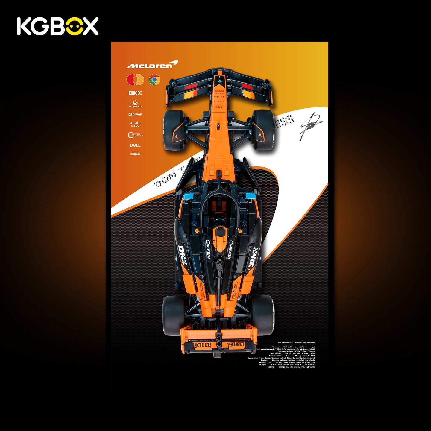 42228 LEGO McLaren MCL39 F1 Car Technic Display Frame with Printed Background 4