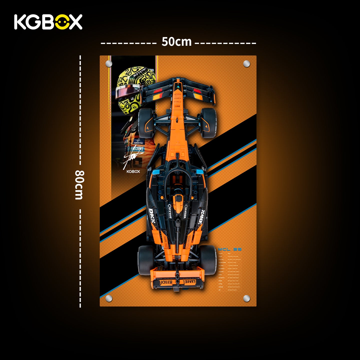 42228 LEGO McLaren MCL39 F1 Car Technic Display Panel with Printed Background Size Guide 