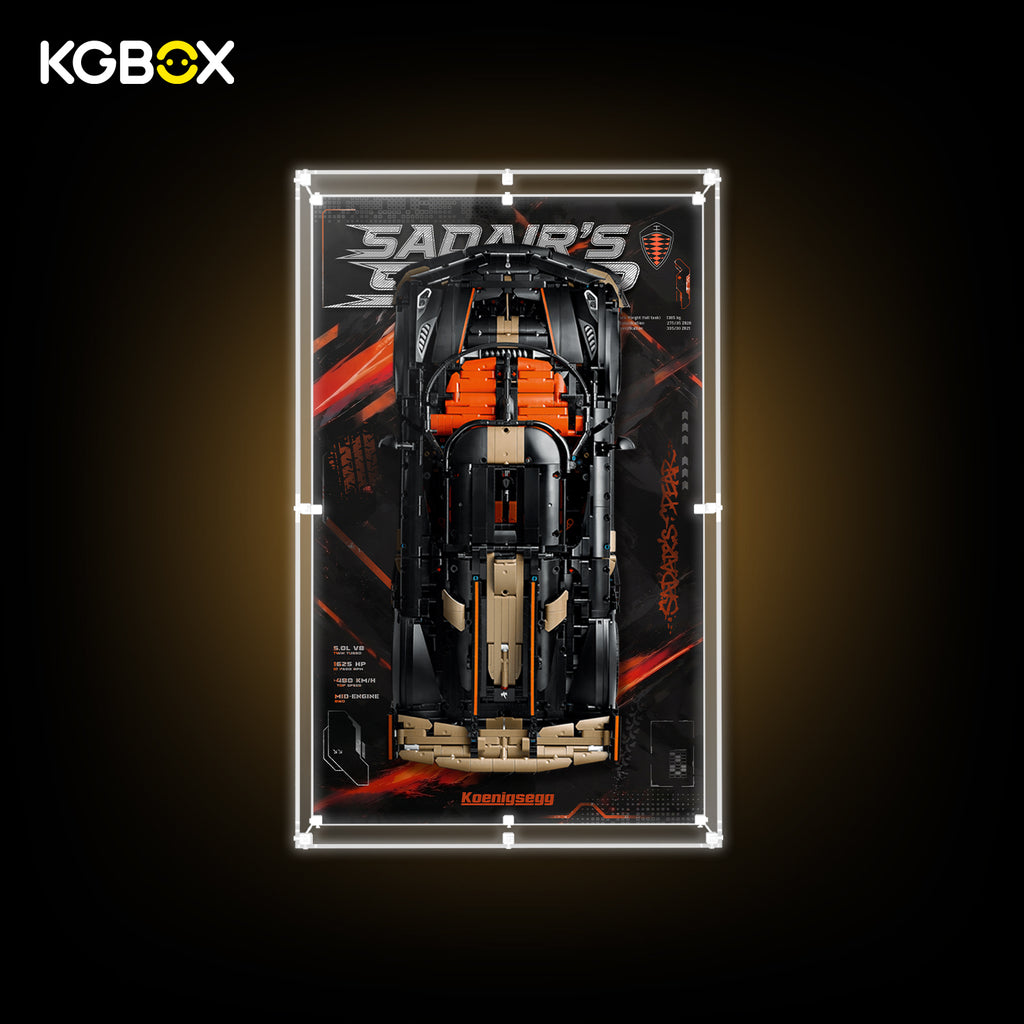KGBOX Wall Mounted Display Case for LEGO 42232 Koenigsegg Sadair's Spear Megacar