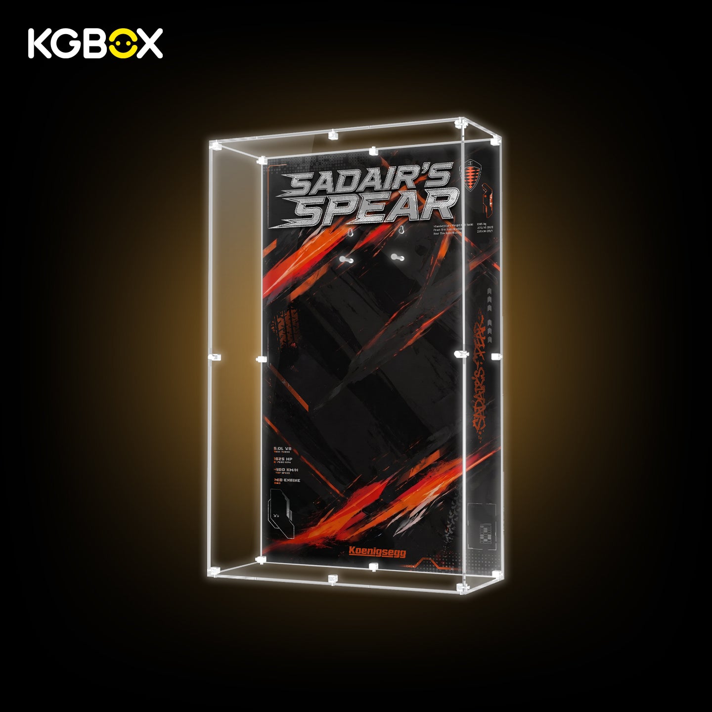 KGBOX Wall Mounted Display Case for LEGO 42232 Koenigsegg Sadair's Spear Megacar