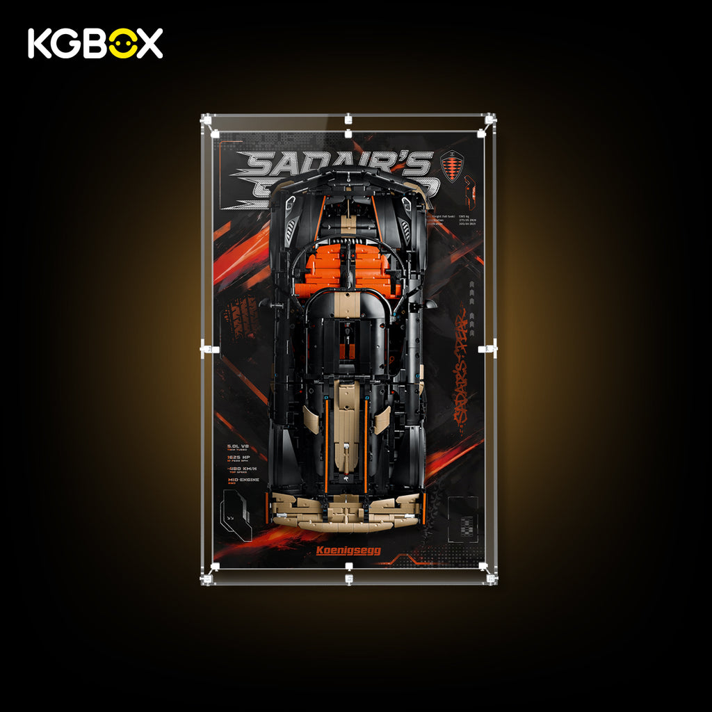 KGBOX Wall Mounted Display Case for LEGO 42232 Koenigsegg Sadair's Spear Megacar