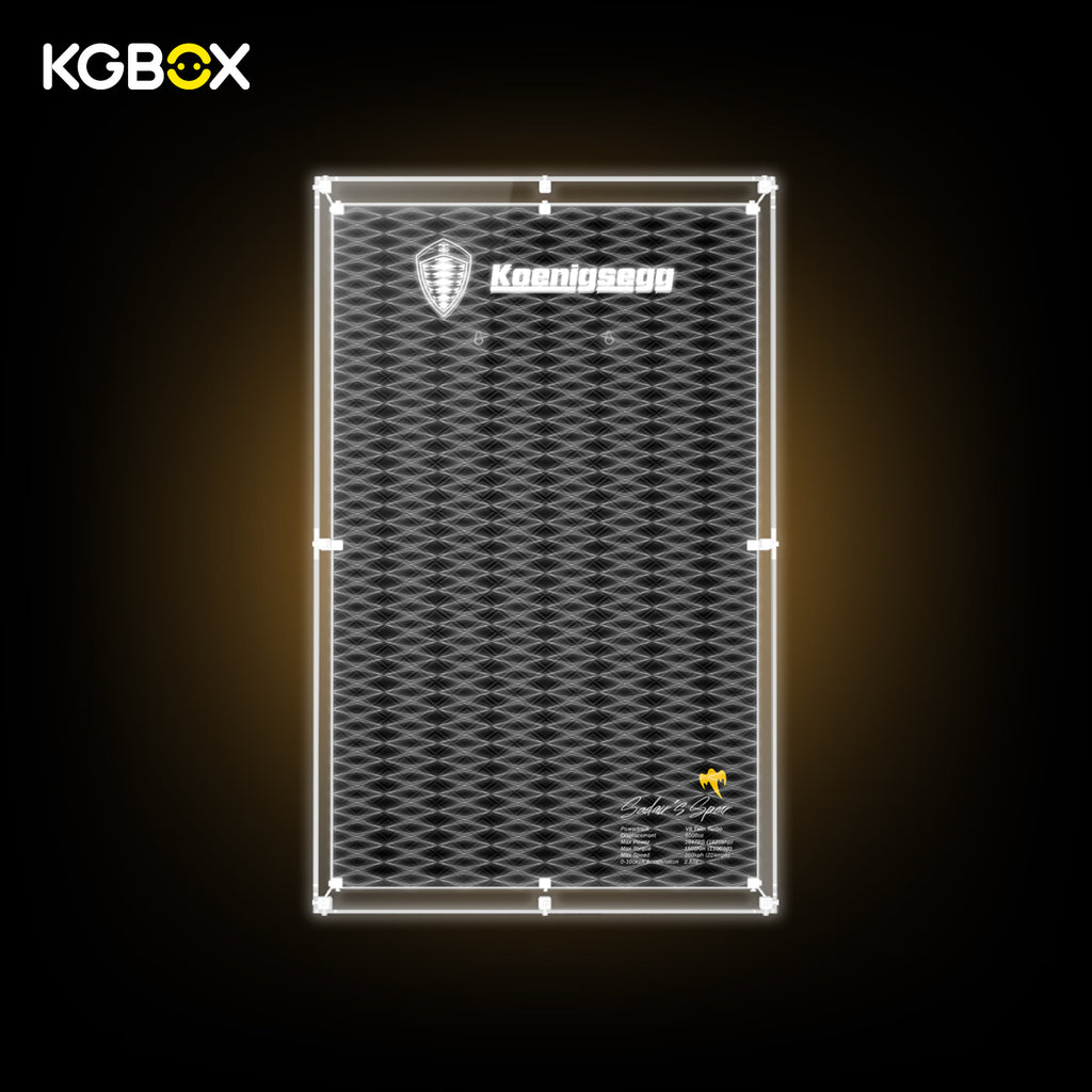 Empty full dustproof laser LED acrylic display enclosure 50×80×15cm tailored for LEGO 42232 Koenigsegg Megacar
