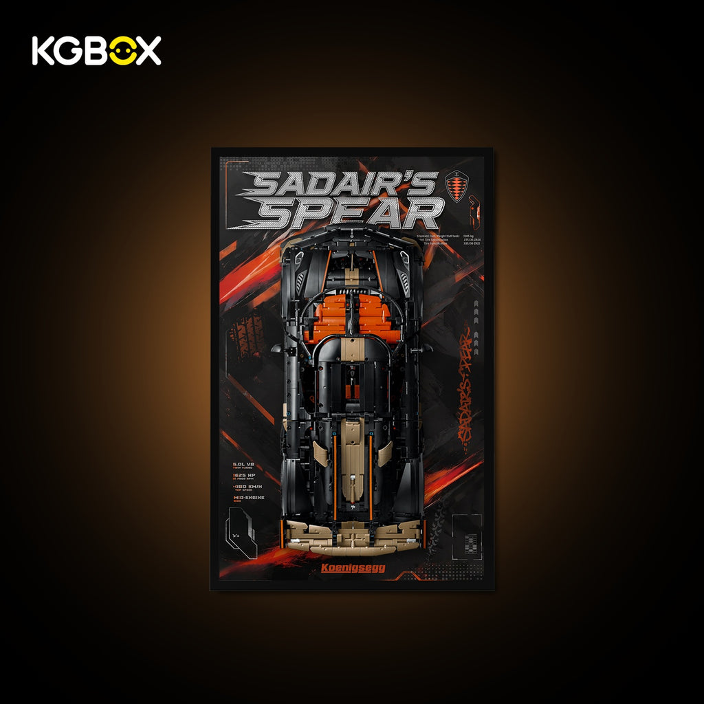 KGBOX Frame for LEGO 42232 Koenigsegg Sadair's Spear Megacar - LED & UV Print
