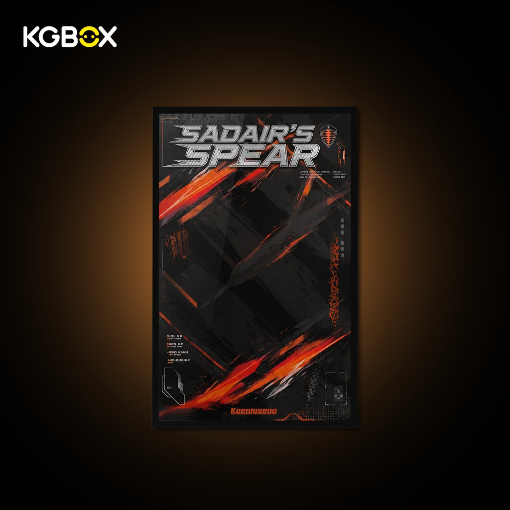 KGBOX Frame for LEGO 42232 Koenigsegg Sadair's Spear Megacar - LED & UV Print
