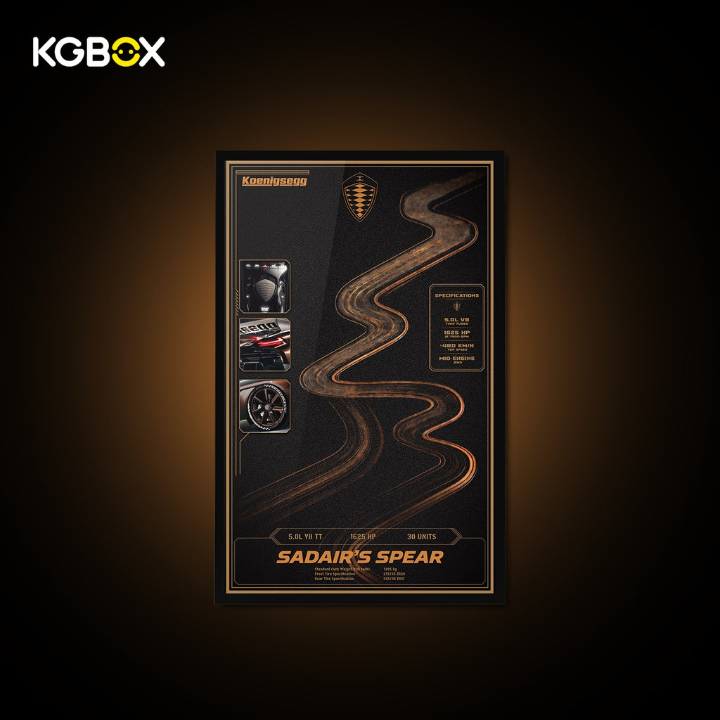 KGBOX Frame for LEGO 42232 Koenigsegg Sadair's Spear Megacar - LED & UV Print