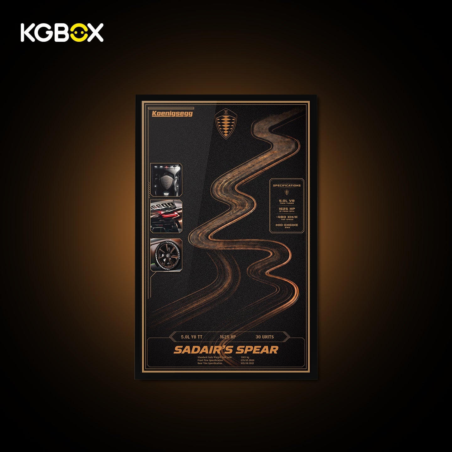 KGBOX Frame for LEGO 42232 Koenigsegg Sadair's Spear Megacar - LED & UV Print