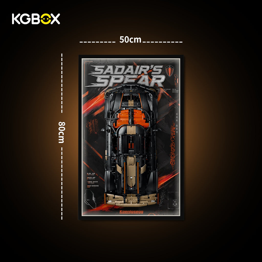 KGBOX Frame for LEGO 42232 Koenigsegg Sadair's Spear Megacar - LED & UV Print