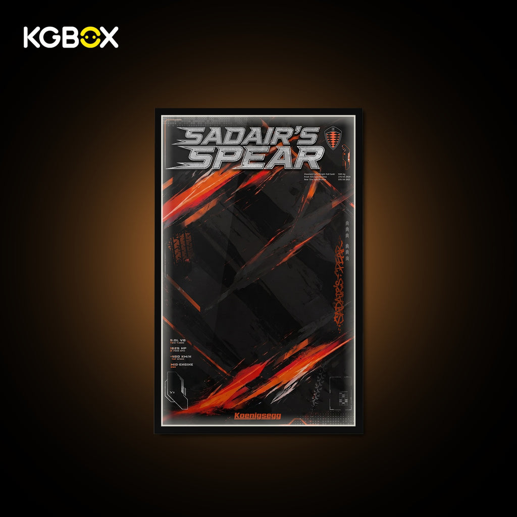 KGBOX Frame for LEGO 42232 Koenigsegg Sadair's Spear Megacar - LED & UV Print
