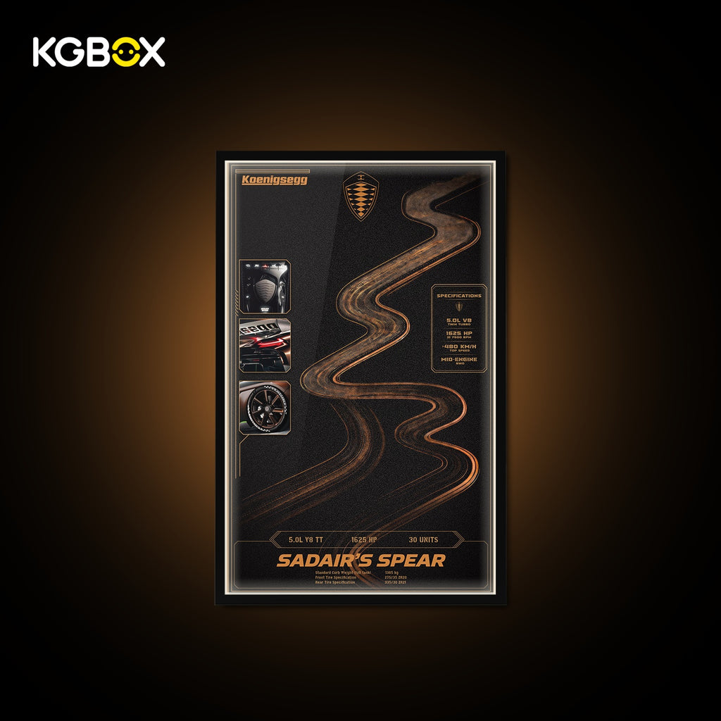 KGBOX Frame for LEGO 42232 Koenigsegg Sadair's Spear Megacar - LED & UV Print