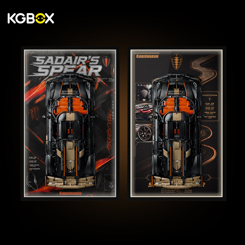 KGBOX Frame for LEGO 42232 Koenigsegg Sadair's Spear Megacar - LED & UV Print