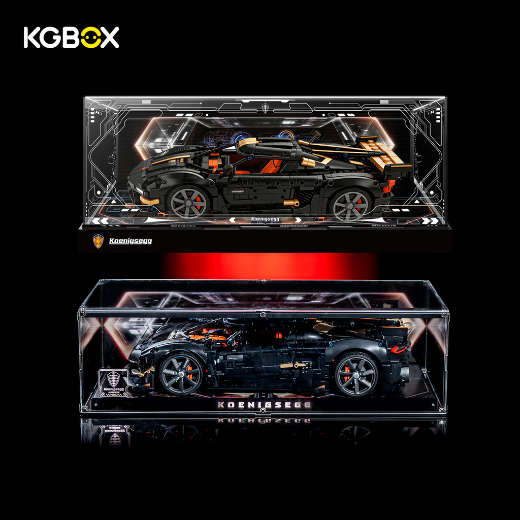 KGBOX Premium Display for LEGO 42232 Koenigsegg Sadair's Spear Megacar - LED & UV Print
