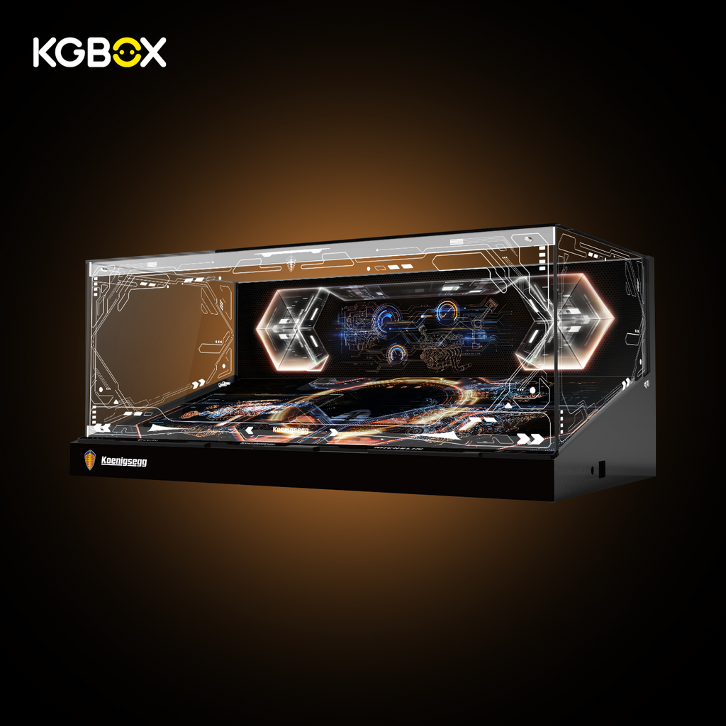 KGBOX Premium Display for LEGO 42232 Koenigsegg Sadair's Spear Megacar - LED & UV Print