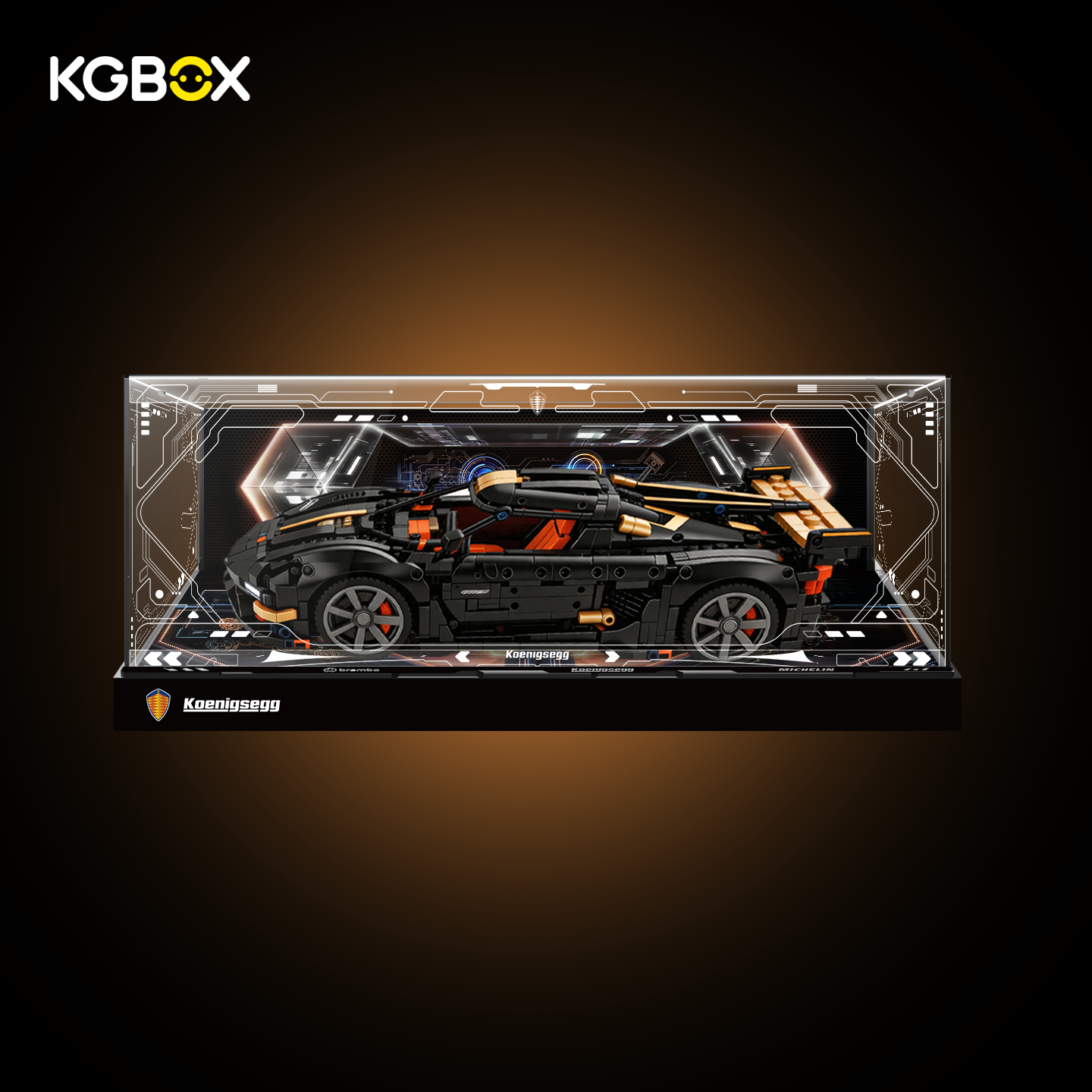 KGBOX Premium Display for LEGO 42232 Koenigsegg Sadair's Spear Megacar - LED & UV Print