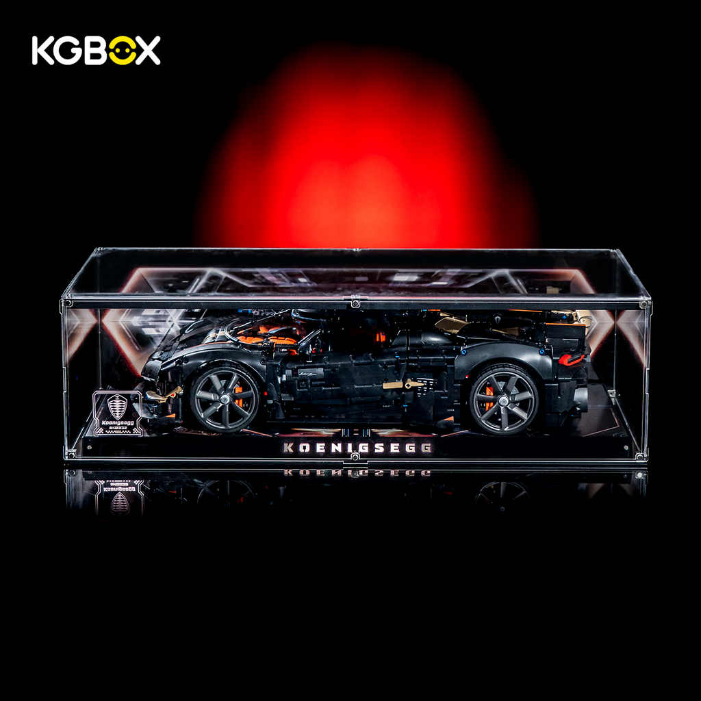 KGBOX Premium Display for LEGO 42232 Koenigsegg Sadair's Spear Megacar - LED & UV Print