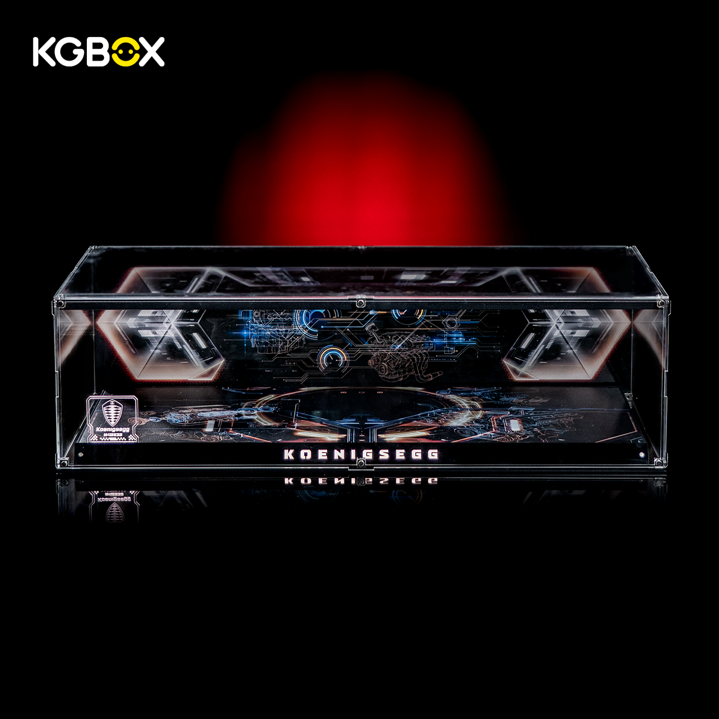 KGBOX Premium Display for LEGO 42232 Koenigsegg Sadair's Spear Megacar - LED & UV Print