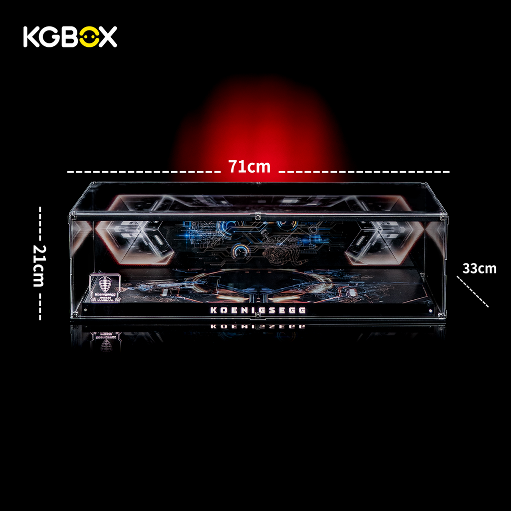 KGBOX Premium Display for LEGO 42232 Koenigsegg Sadair's Spear Megacar - LED & UV Print