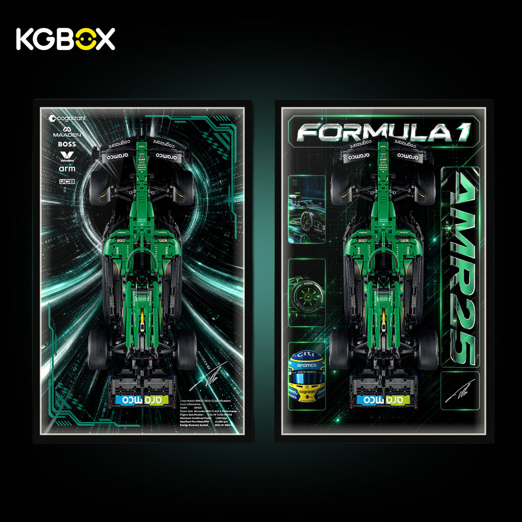KGBOX Frame for LEGO 42240 Aston Martin Aramco AMR25 F1 Car - LED & UV Print