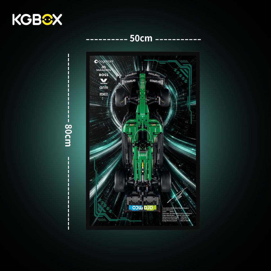 KGBOX Frame for LEGO 42240 Aston Martin Aramco AMR25 F1 Car - LED & UV Print