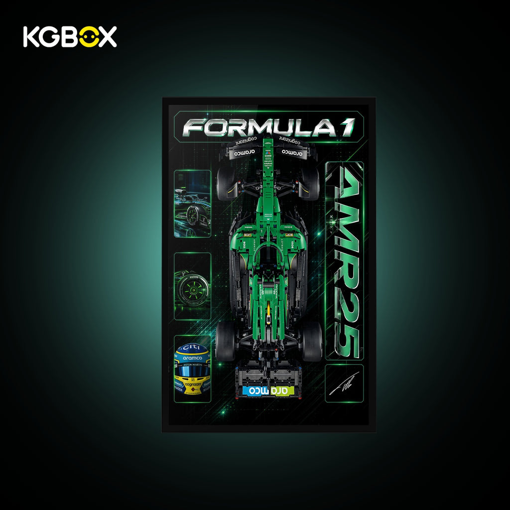 KGBOX Frame for LEGO 42240 Aston Martin Aramco AMR25 F1 Car - LED & UV Print