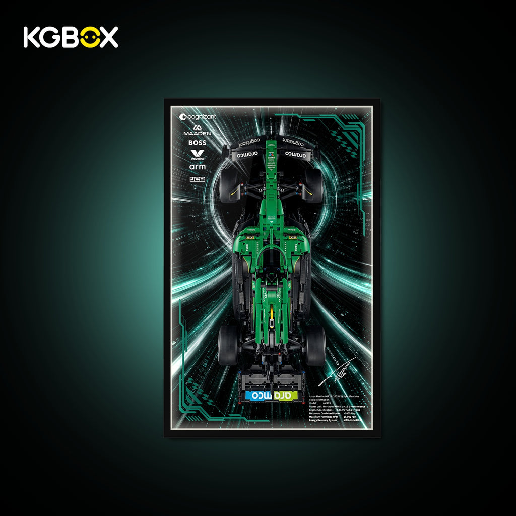 KGBOX Frame for LEGO 42240 Aston Martin Aramco AMR25 F1 Car - LED & UV Print