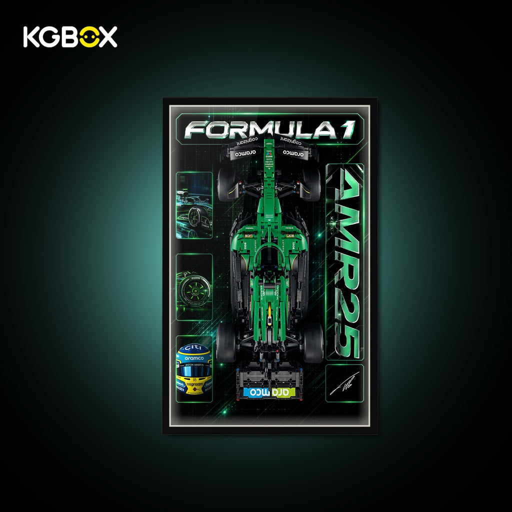 KGBOX Frame for LEGO 42240 Aston Martin Aramco AMR25 F1 Car - LED & UV Print