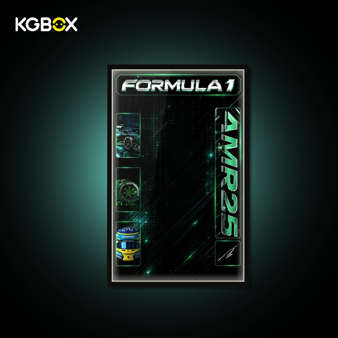 KGBOX Frame for LEGO 42240 Aston Martin Aramco AMR25 F1 Car - LED & UV Print