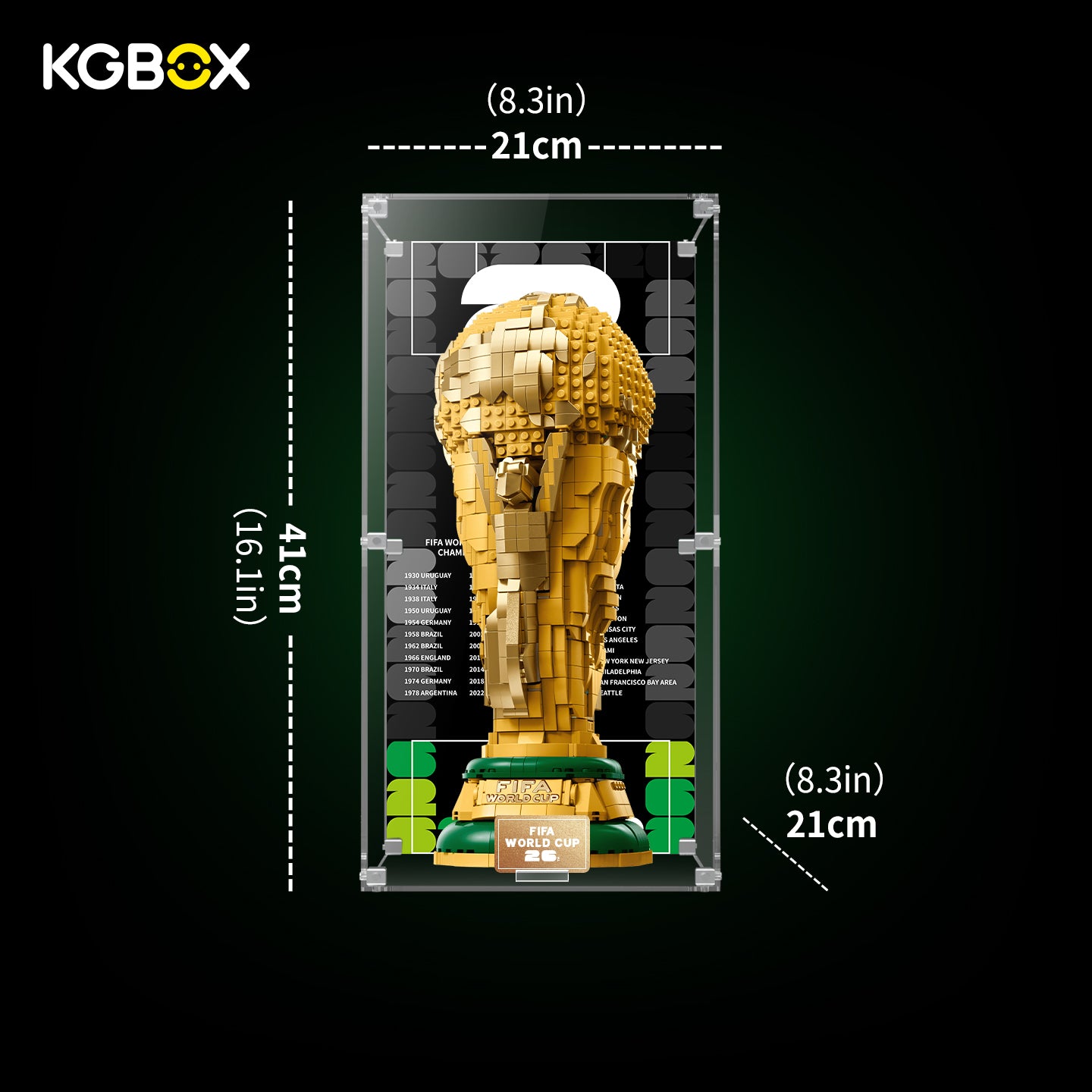 KGBOX Display Case for LEGO FIFA World Cup Trophy 43020 Editions