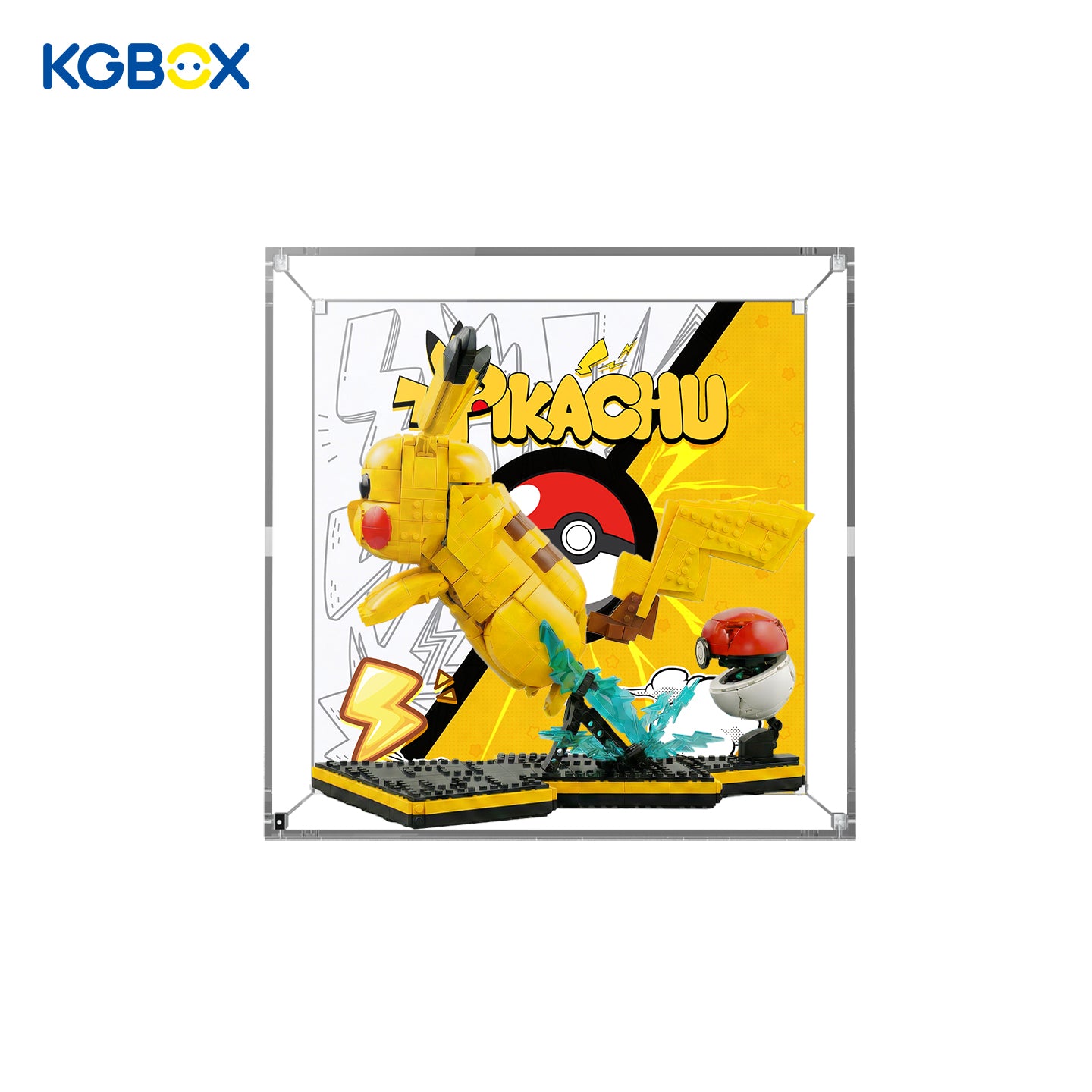 72152 LEGO Pikachu and Poke Ball Pokemon Acrylic Display Case with Printed Background 2