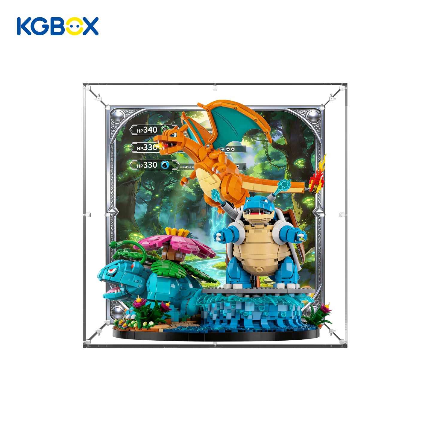 72153 LEGO Venusaur, Charizard and Blastoise Pokemon All Clear Acrylic Display Case 3