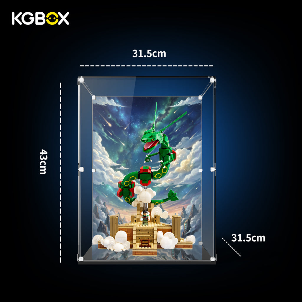 Display Case for LEGO 72168  Pokemon Rayquaza - Light-Up Logo, UV-Printed | KGBOX Case