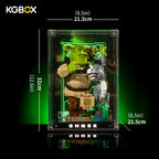 KGBOX Premium Display Case for LEGO 72423 Shrek, Donkey & Puss in Boots - LED & UV Print