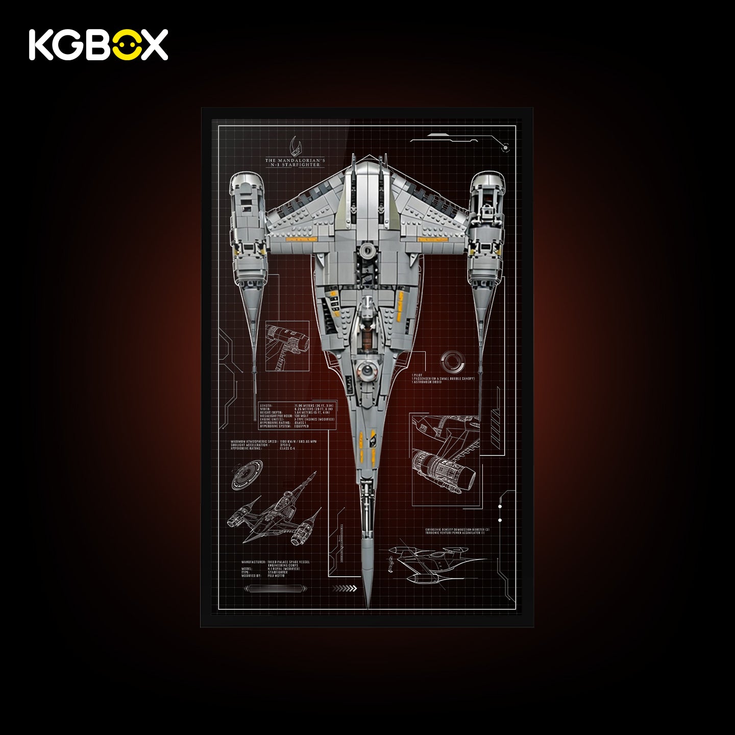 Frame For LEGO 75442 The Mandalorian's N-1 Starfighter