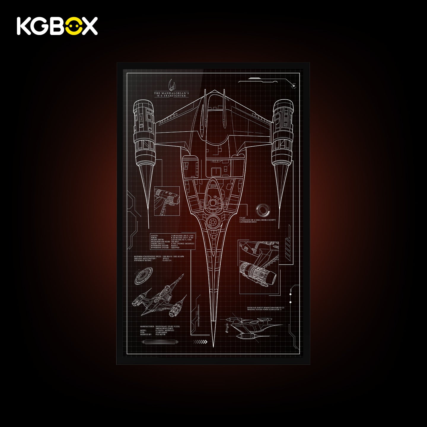 Frame For LEGO 75442 The Mandalorian's N-1 Starfighter