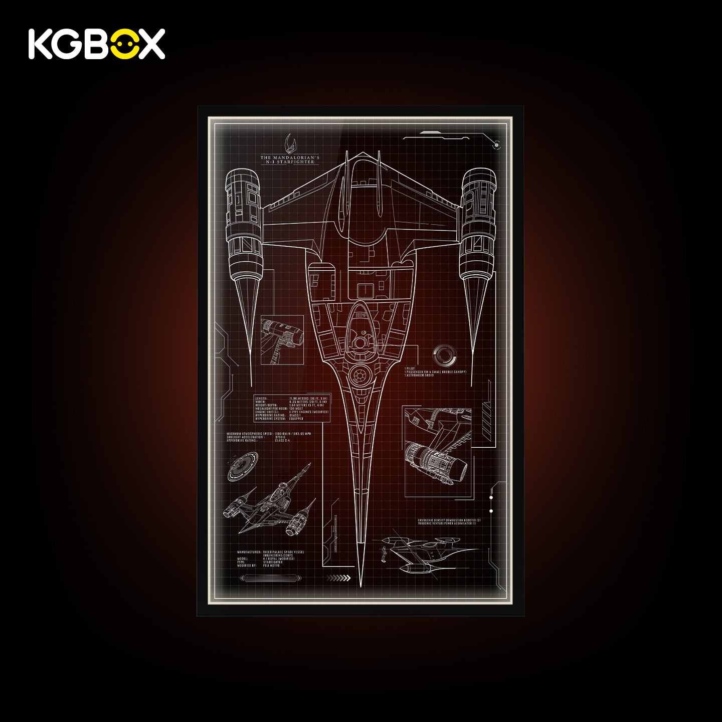 Frame For LEGO 75442 The Mandalorian's N-1 Starfighter
