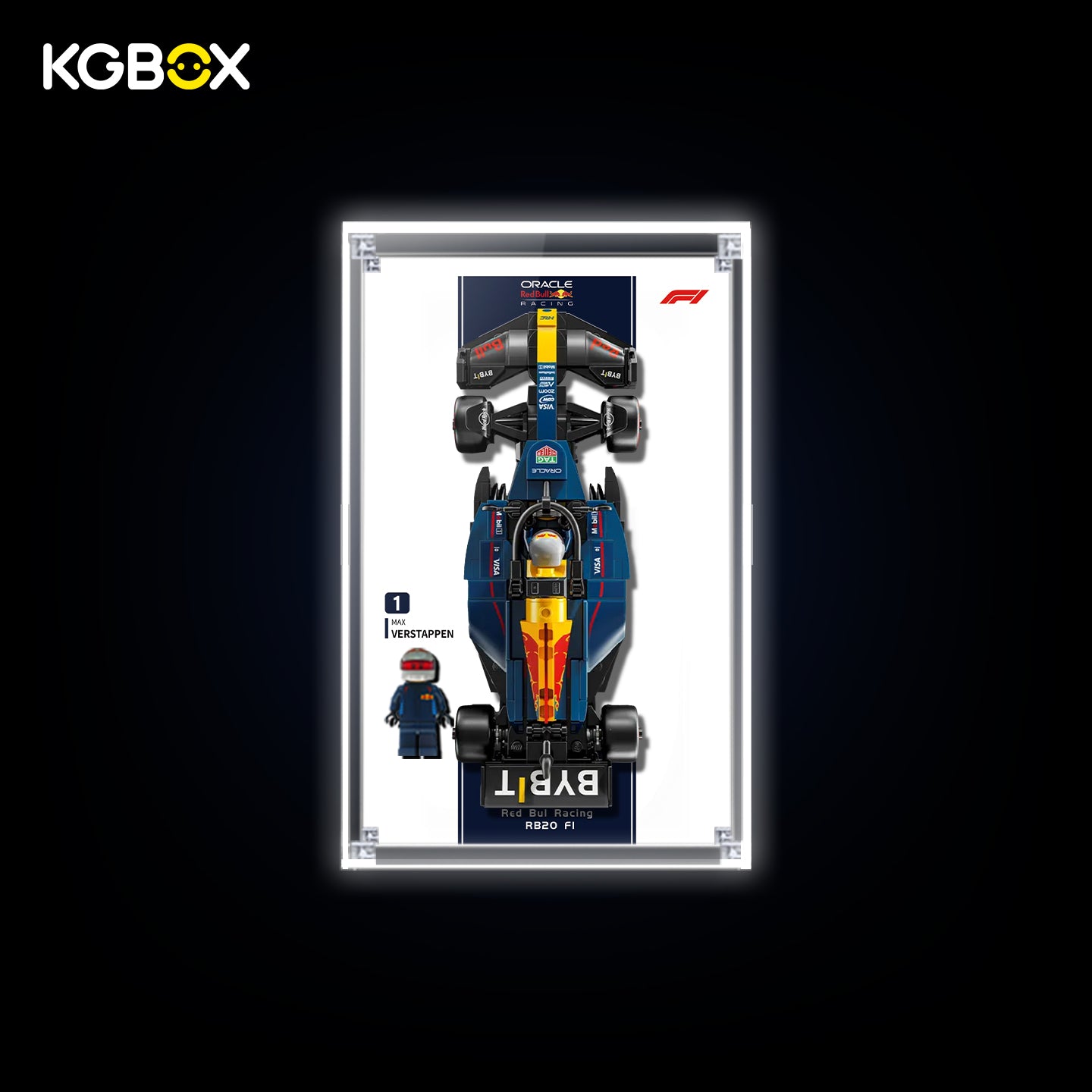 Display Case for LEGO Oracle Red Bull Racing RB20 F1 Race Car (77243) Speed Champions Series