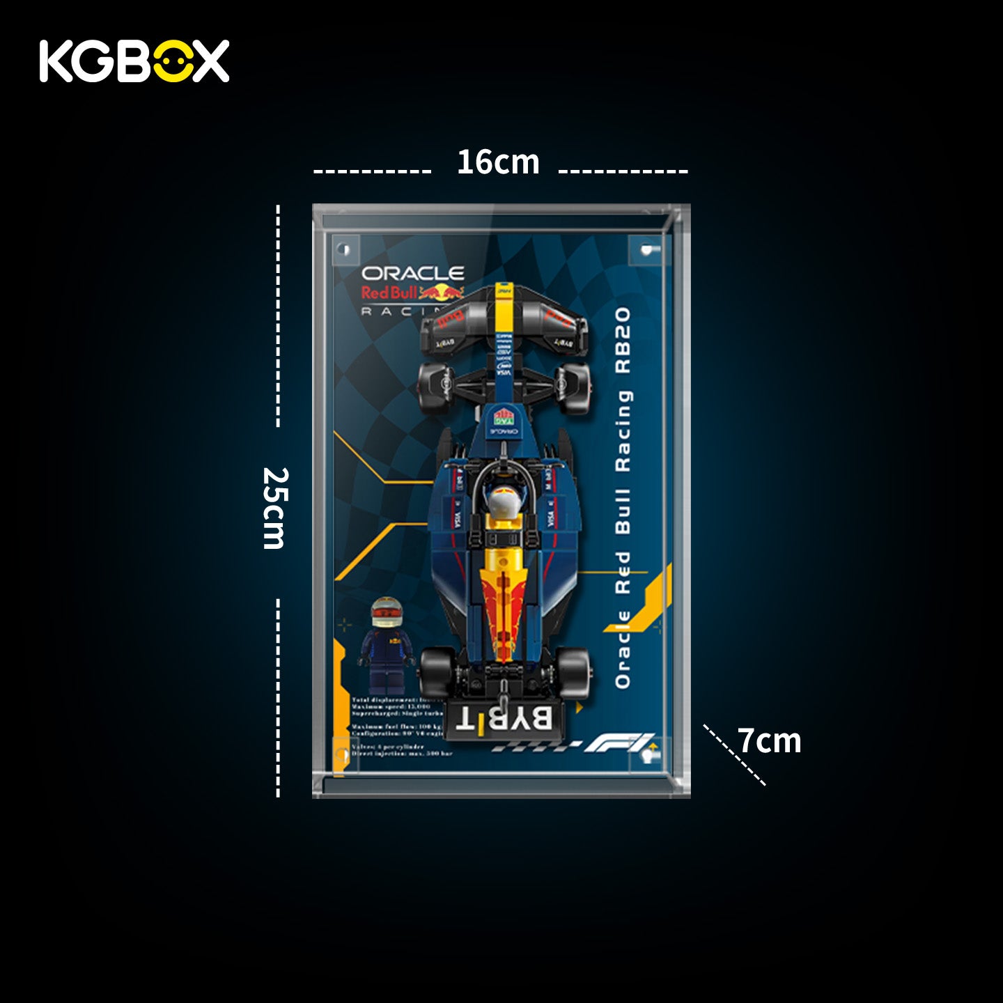 Display Case for LEGO Oracle Red Bull Racing RB20 F1 Race Car (77243) Speed Champions Series