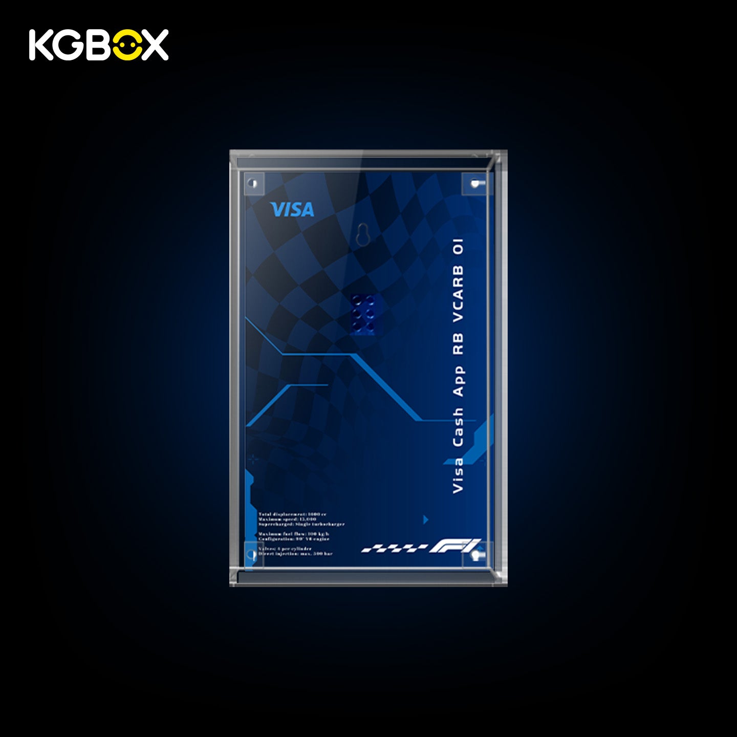 77246 LEGO Visa Cash App RB VCARB 01 F1 Race Car Speed Champions Acrylic Display Case with Printed Background 1