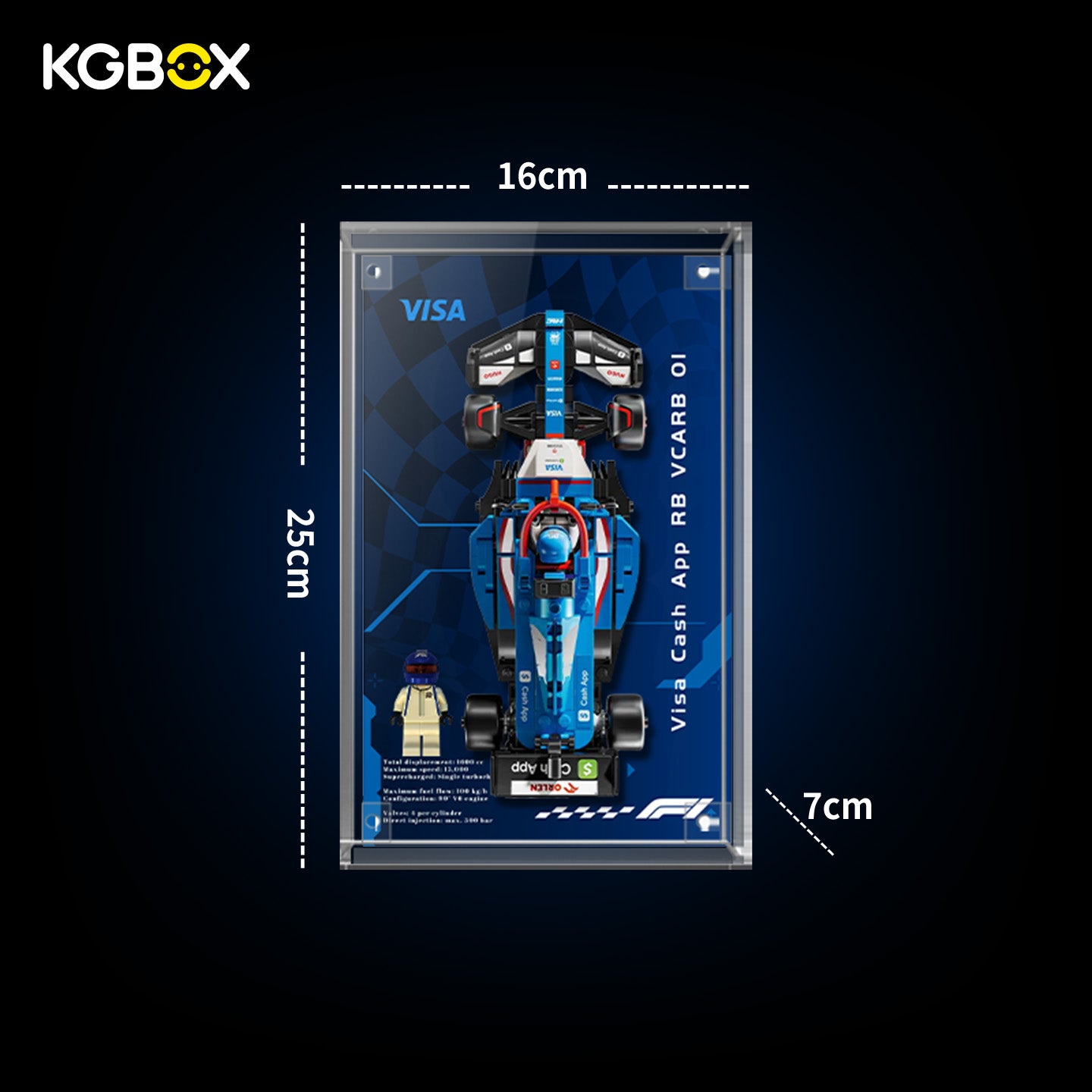 Display Case for LEGO Visa Cash App RB VCARB 01 F1 Race Car (77246) Speed Champions Series
