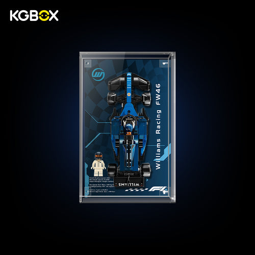 77249 LEGO Williams Racing FW46 F1 Race Car Speed Champions Acrylic Display Case with Printed Background
