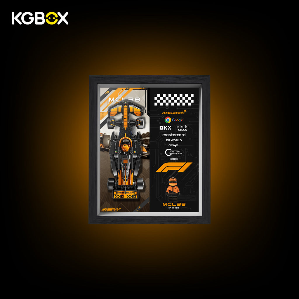 77251 LEGO McLaren F1 Team MCL38 Race Car Speed Champions Display Frame with Printed Background
