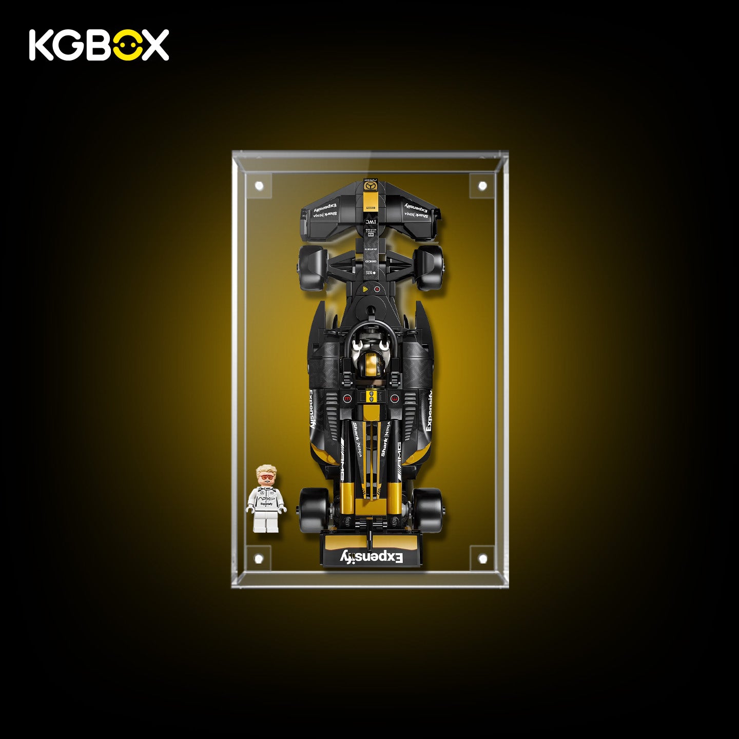 Display Case for LEGO APXGP Team Race Car from F1 The Movie (77252) Speed Champions Series