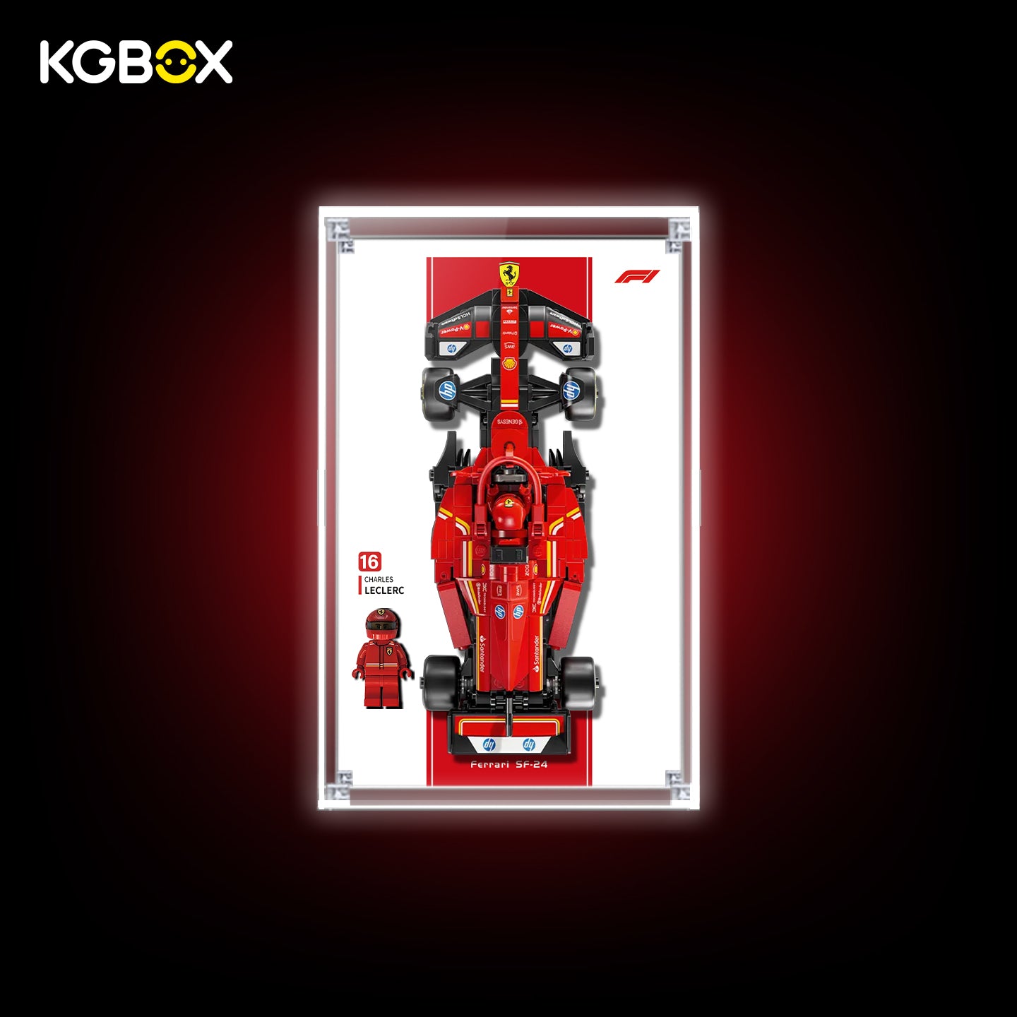 Display Case for LEGO Ferrari SF-24 F1 Race Car (77242) Speed Champions Series