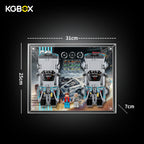 77256 LEGO Time Machine from Back to the Future Acrylic Display Case with Printed Background Size Guide
