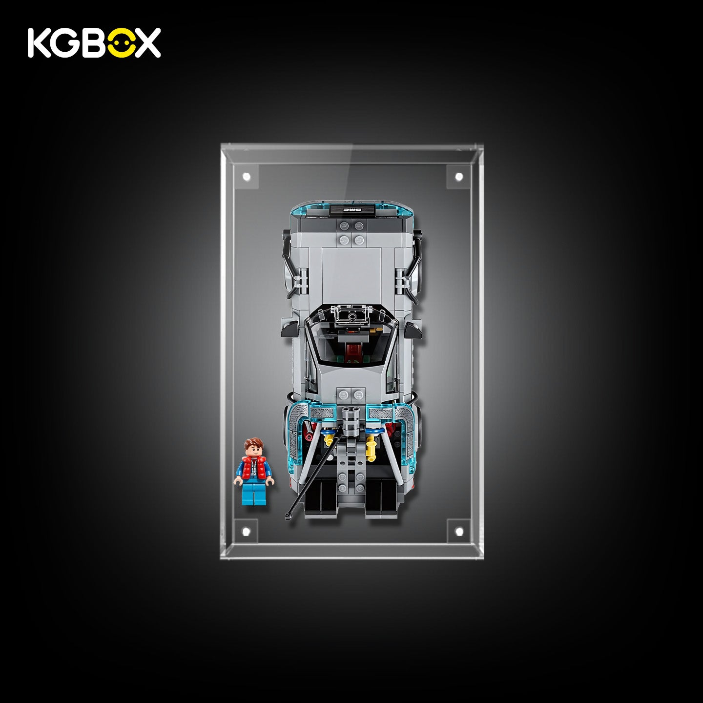 77256 LEGO Time Machine from Back to the Future All Clear Acrylic Display Case 3