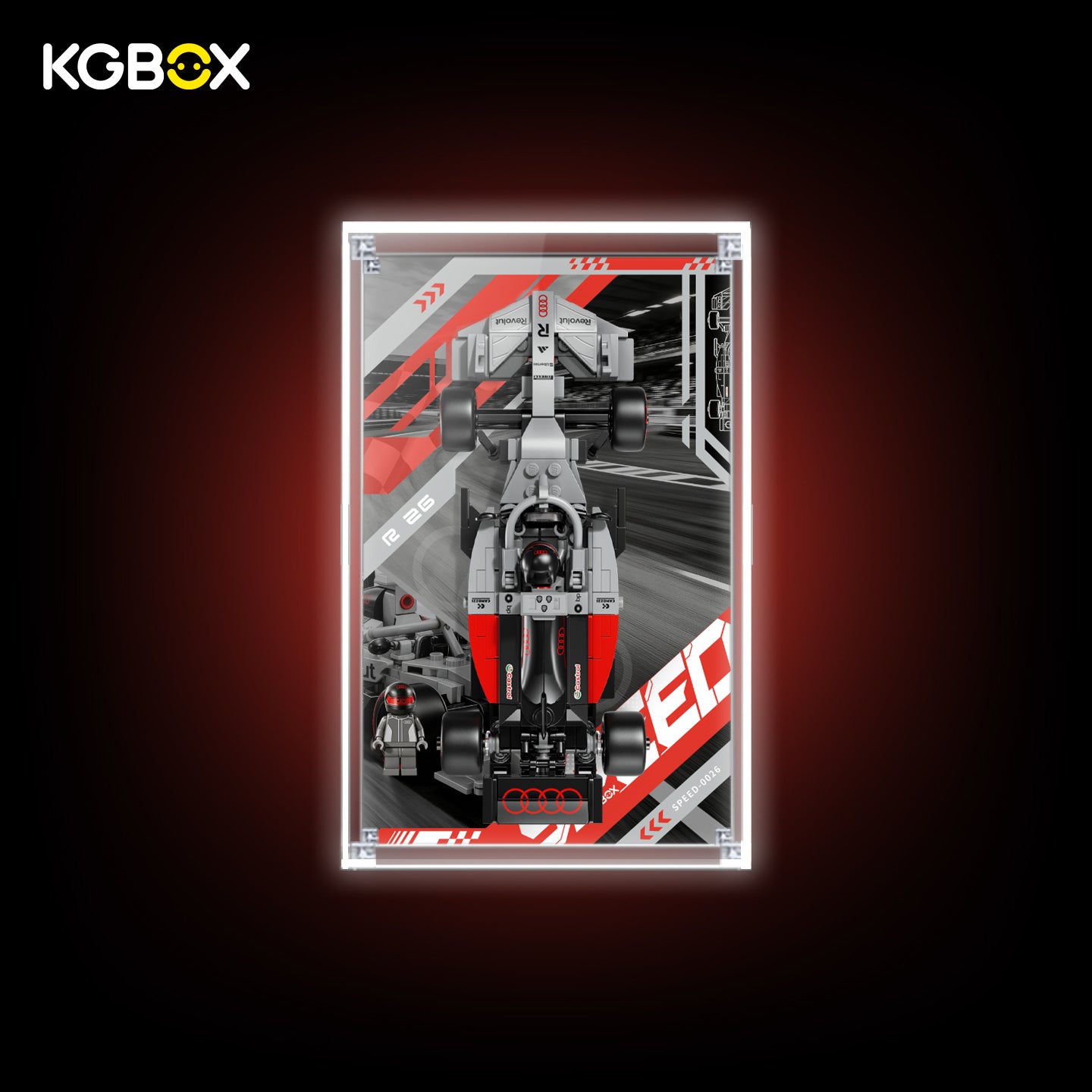 Display Case for LEGO Audi Revolut F1 Team R26 Race Car (77259) Speed Champions Series