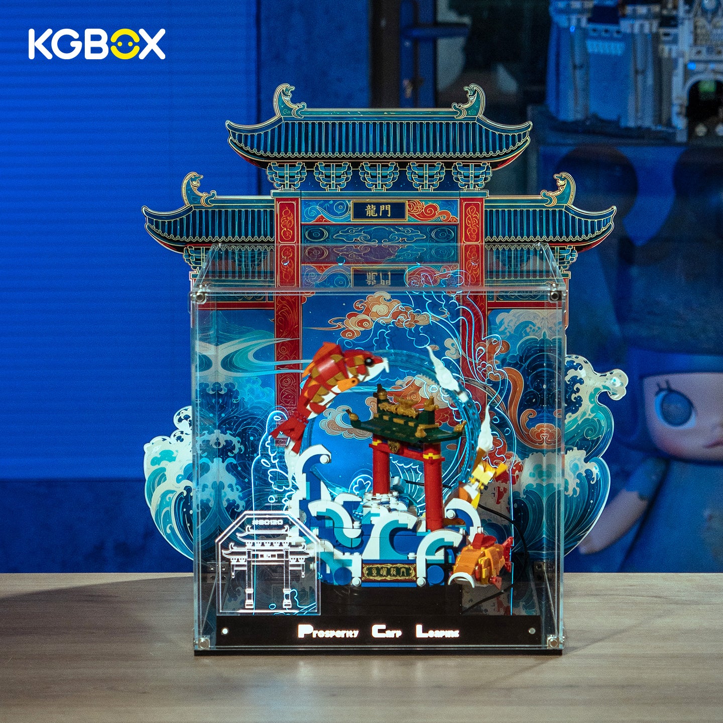 LED Display Case for LEGO 80120 Prosperity Carp Leaping