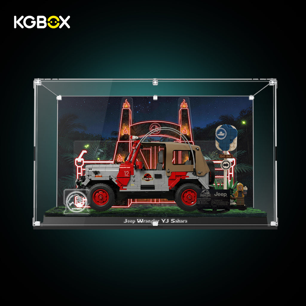LED Display Case For LEGO 77984 Jurassic World Jurassic Park Jeep Wrangler