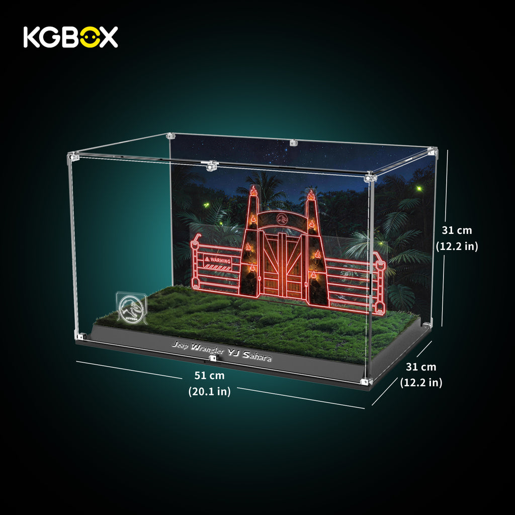 LED Display Case For LEGO 77984 Jurassic World Jurassic Park Jeep Wrangler